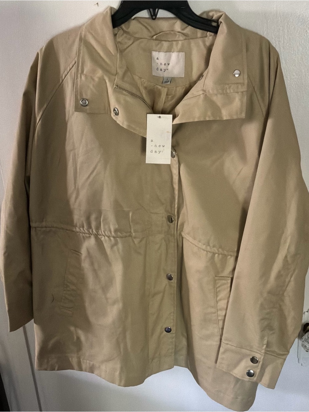 a new day Tan Lightweight Trench Coat with Snap Front XL